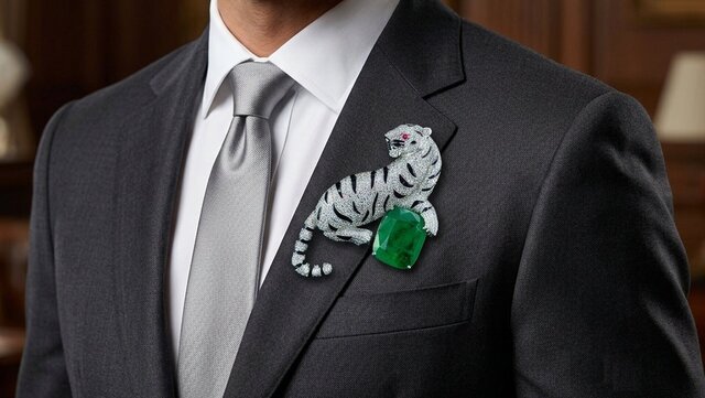 3D model of Luxury Tiger Emerald Jewellery – Manufacturing-Ready CAD Design