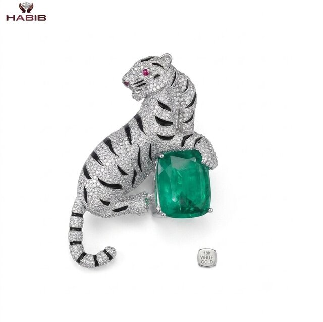 Luxury Tiger Emerald Jewellery – Manufacturing-Ready CAD Design