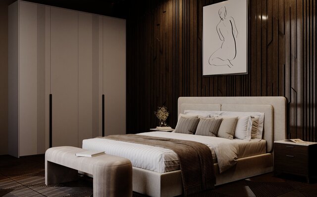 3D model of Modern Cozy Bedroom Interior