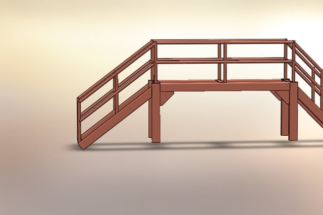 3D model of Industrial Steel Staircase & Platform Assembly