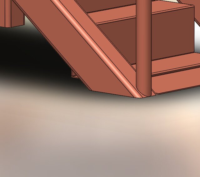 3D model of Industrial Steel Staircase & Platform Assembly