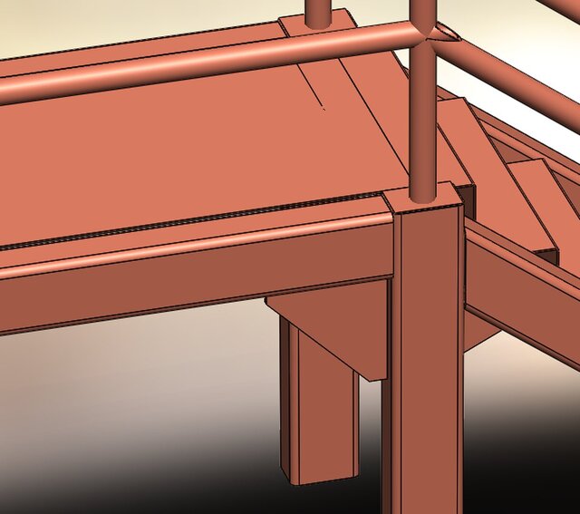 3D model of Industrial Steel Staircase & Platform Assembly
