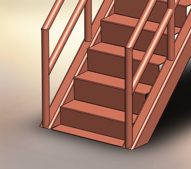 3D model of Industrial Steel Staircase & Platform Assembly