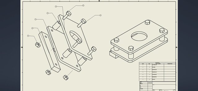 3D model of Mechanical Plate Assembly | Autodesk Inventor