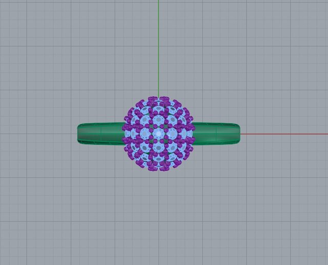 3D model of Diamond Dome Ring – Jewelry CAD Design