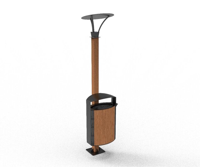 3D model of Modular Urban Furniture Suite: Integrated Seating, Waste Management & Lighting