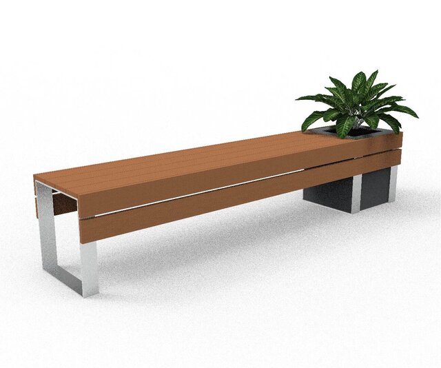 3D model of Modular Urban Furniture Suite: Integrated Seating, Waste Management & Lighting