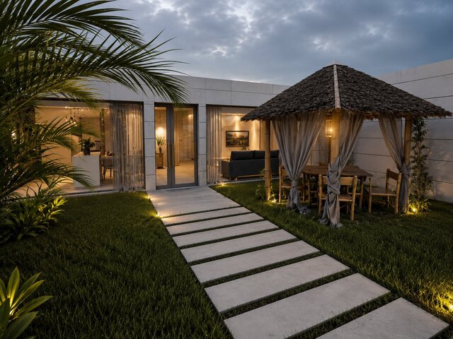 3D model of Modern villa exterior design