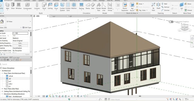 3D model of 2-story-residental-buildings-hand-sketch-drawing-to-revit