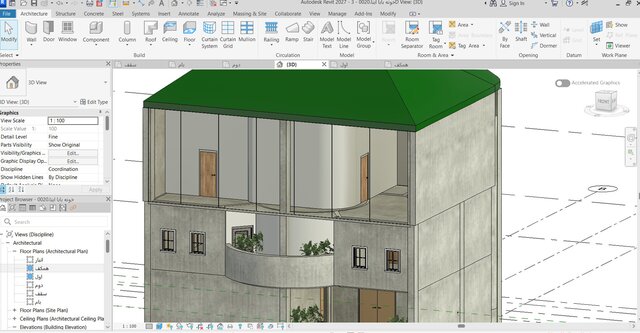 3D model of 2-story-residental-buildings-hand-sketch-drawing-to-revit