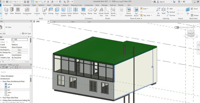 3D model of 2-story-residental-buildings-hand-sketch-drawing-to-revit