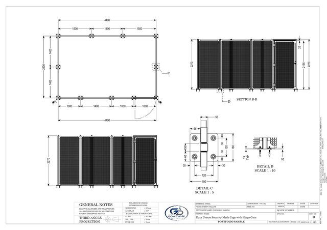 3D model of Data Center Security Mesh Cage Design | Soildworks