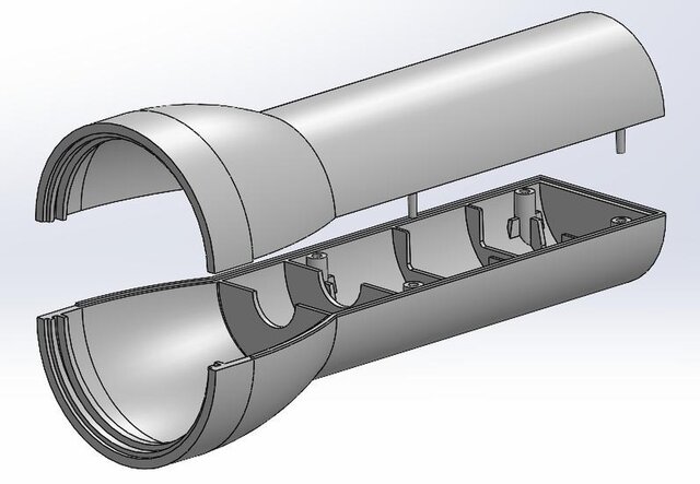 3D model of Injection-Molding Ready Flashlight Housing
