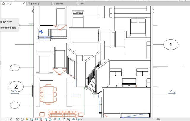 3D model of cad-to-revit