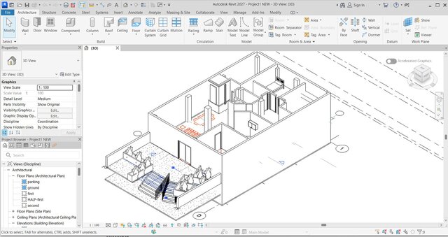 3D model of cad-to-revit