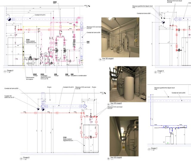 Technical HVAC & Piping Plan - CAD Engineering Drawing