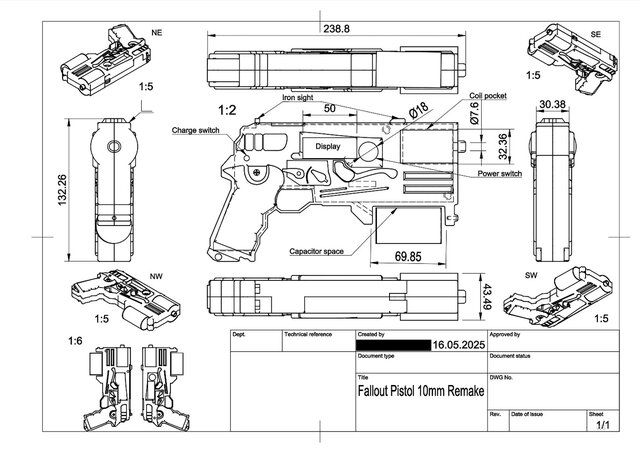 3D model of Fallout 10mm pistol remake