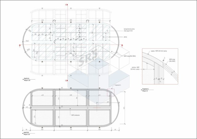 3D model of Custom Display Cabinet Technical & Production Drawings