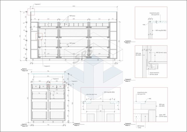 3D model of Custom Display Cabinet Technical & Production Drawings