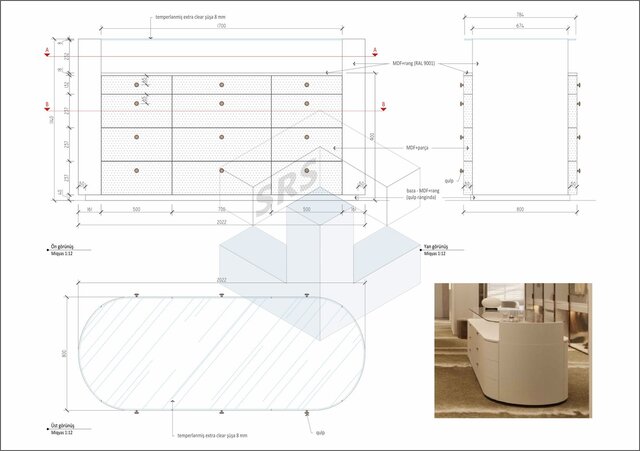 Custom Display Cabinet Technical & Production Drawings