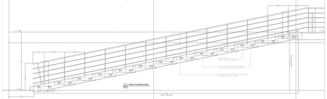 3D model of Structural Steel Staircase & Architectural Shop Drawings (Sheet A-SR-500)
