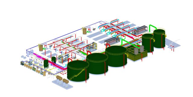 3D model of Industrial BIM & CAD Modeling | Demin Plant
