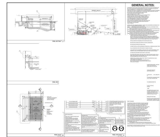 3D model of Residential Pool Permit Revision Set | San Diego