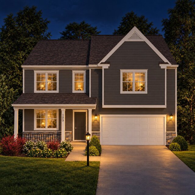 Two-Story Traditional Home Concept – 3D Visualization – image 2 of 4