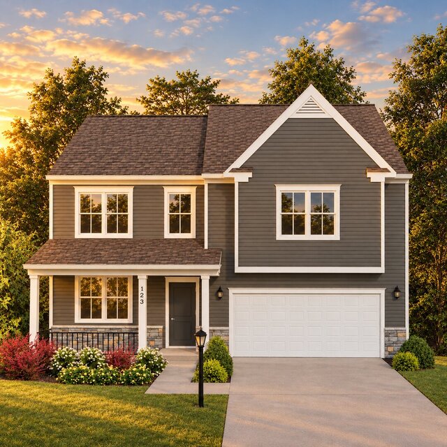 Two-Story Traditional Home Concept – 3D Visualization – image 4 of 4