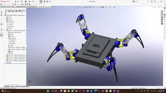 3D model of A quadruped spider robot Design