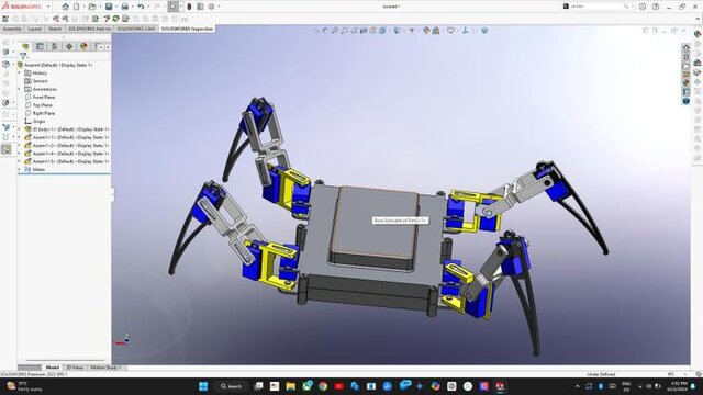 3D model of A quadruped spider robot Design