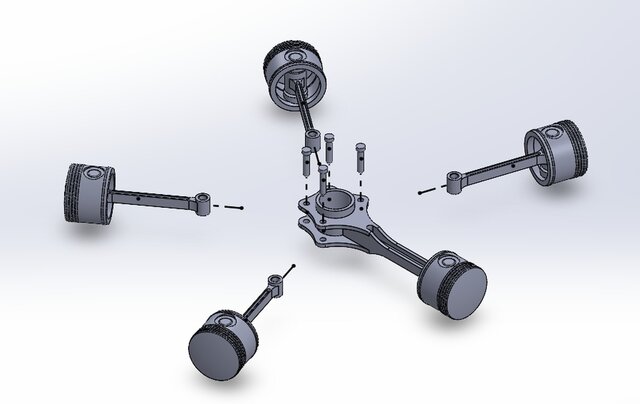 3D model of radial-engine