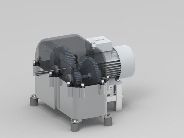 3D model of Two-Stage Spur Gear Reducer