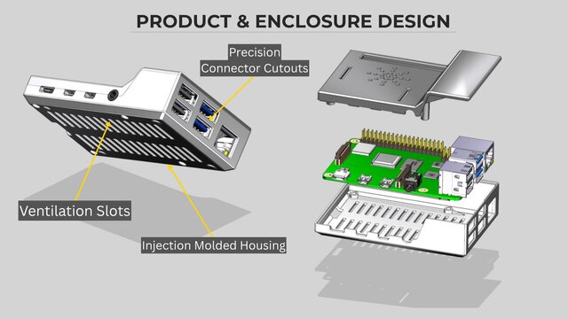Plastic Electronic Enclosure Assembly with PCB Mounting
