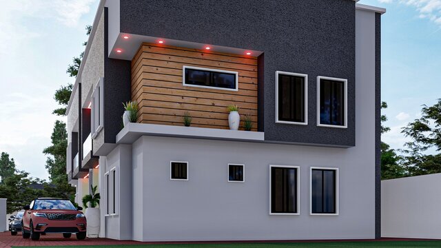 3D model of 3-bedroom-modern
