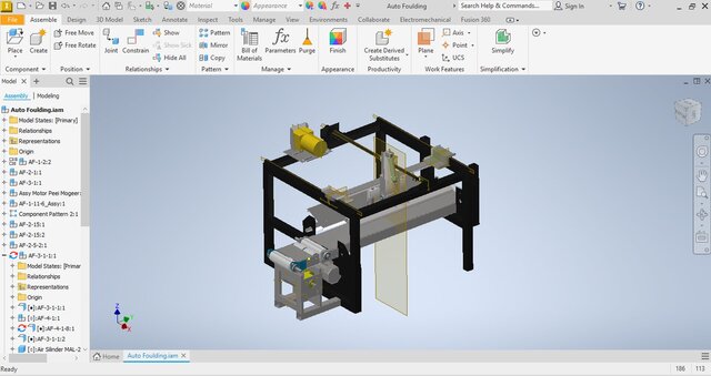 3D model of 3D Automation Assembly - Auto-Folding Conveyor Machine System