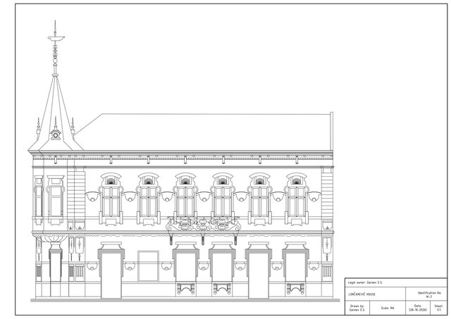Loncarevic House facade / Digitization and vectorization of a drawing – image 1 of 7