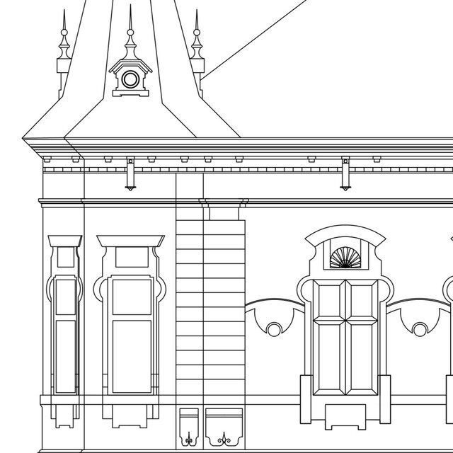 Loncarevic House facade / Digitization and vectorization of a drawing – image 5 of 7