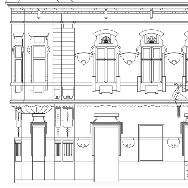 Loncarevic House facade / Digitization and vectorization of a drawing – image 6 of 7