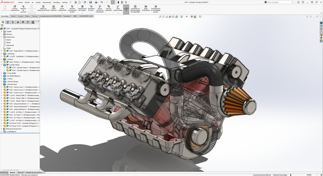 3D model of V6 Automotive Engine – 3D Modeling & Assembly in SolidWorks