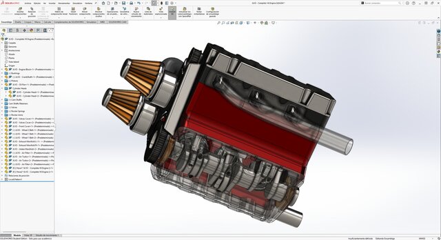 3D model of V6 Automotive Engine – 3D Modeling & Assembly in SolidWorks