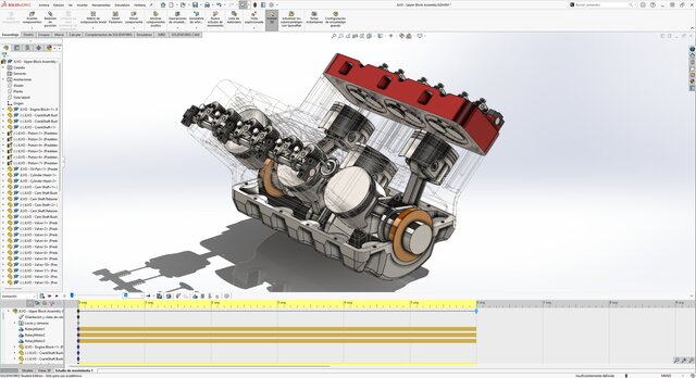 3D model of V6 Automotive Engine – 3D Modeling & Assembly in SolidWorks