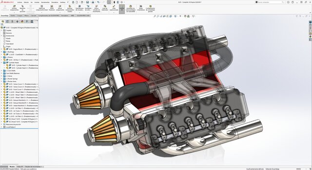 3D model of V6 Automotive Engine – 3D Modeling & Assembly in SolidWorks