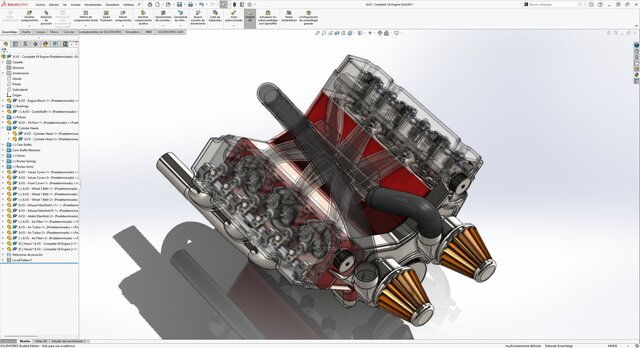 3D model of V6 Automotive Engine – 3D Modeling & Assembly in SolidWorks
