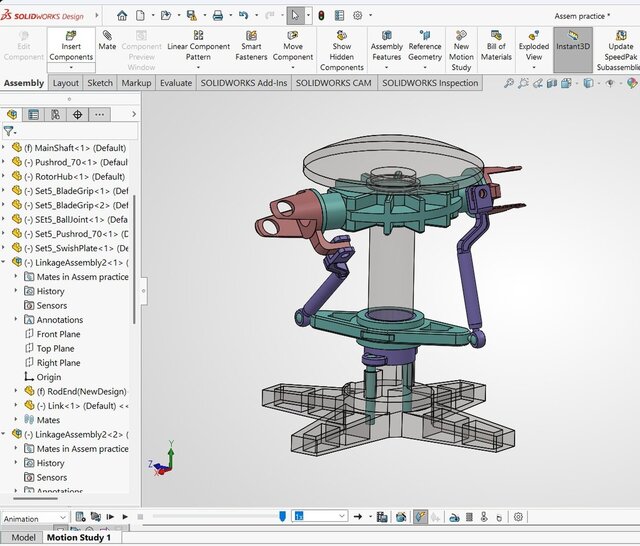 Helicopter rotor mechanism design and motion study. – image 3 of 3