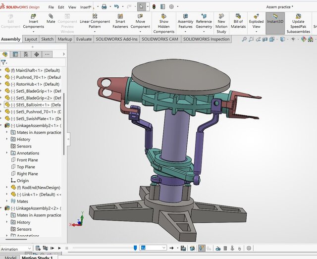 Helicopter rotor mechanism design and motion study. – image 2 of 3