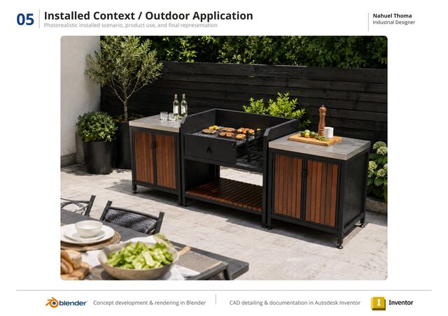 3D model of Modular Outdoor BBQ Station | Product Design, CAD & Visualization