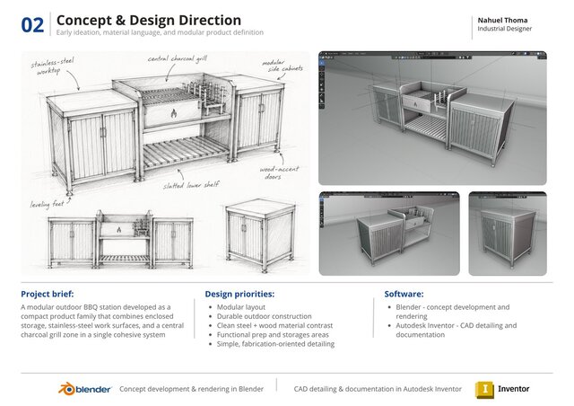 3D model of Modular Outdoor BBQ Station | Product Design, CAD & Visualization