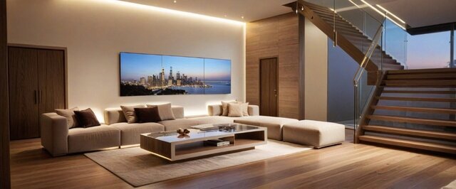 INTERIOR DESIGN OF A LIVING ROOM AND A KITCHEN