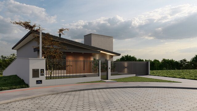 3D model of House with a single-pitch roof